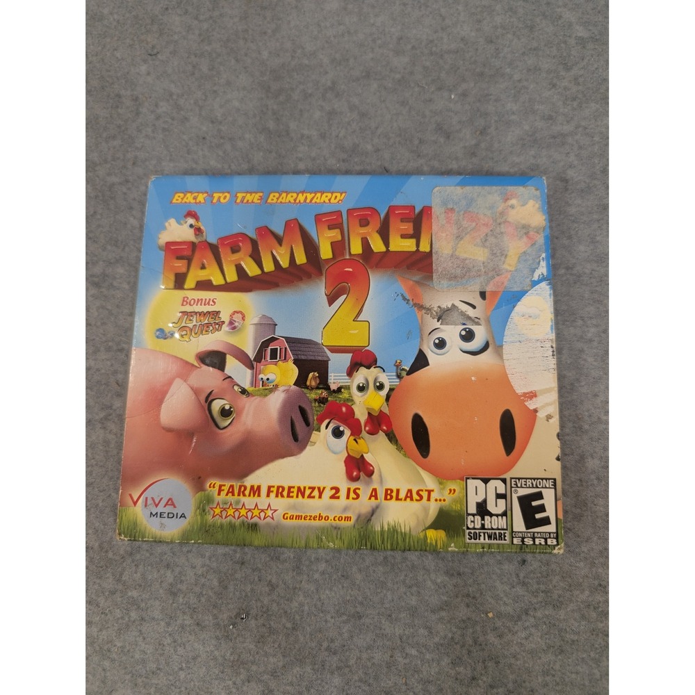 Farm Frenzy 2 PC CD-ROM Viva Media Bonus Jewel Quest Barnyard Simulation Game